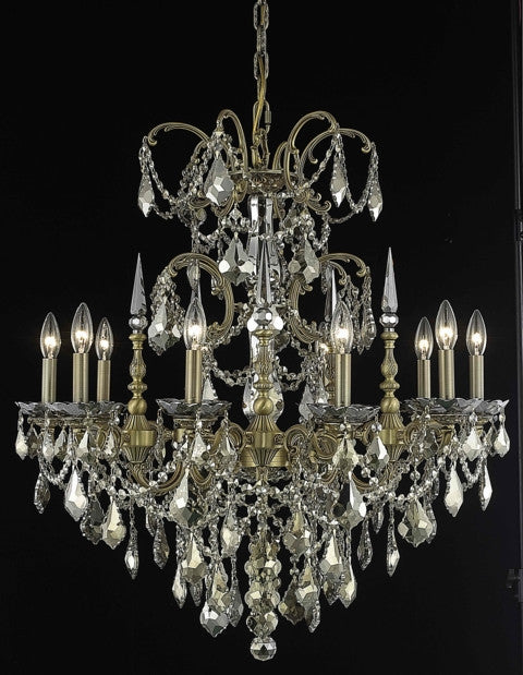 C121-9710D30FG-GT/RC By Elegant Lighting Athena Collection 10 Light Chandeliers French Gold Finish
