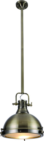 C121-PD1224 By Elegant Lighting - Industrial Collection Antique Brass Finish 1 Light Pendant lamp