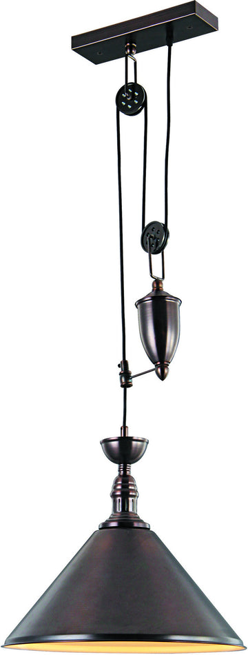 C121-PD1242 By Elegant Lighting - Industrial Collection Black Finish 1 Light Pendant lamp