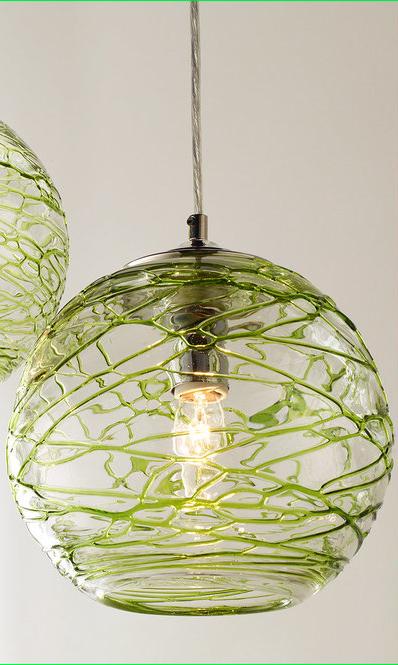 Swirling Glass Globe Pendant Light - F100-167