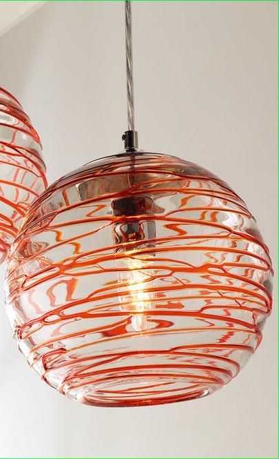 Swirling Glass Globe Pendant Light - F100-168