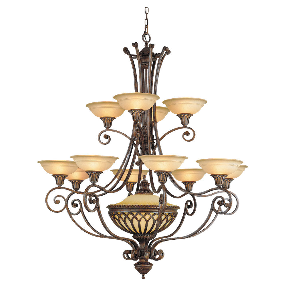Murray Feiss 13 Bulb British Bronze Chandelier - C140-F1918/12+1BRB