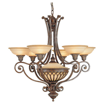 Murray Feiss 7 Bulb British Bronze Chandelier - C140-F1919/6+1BRB