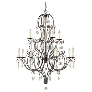 Murray Feiss 12 Bulb Mocha Bronze Chandelier - C140-F1938/8+4MBZ