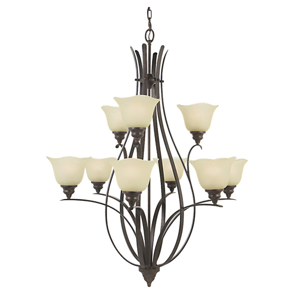 Murray Feiss 9 Bulb Grecian Bronze Chandelier - C140-F2052/6+3GBZ
