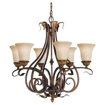 Murray Feiss 6 Bulb Aged Tortoise Shell Chandelier - C140-F2076/6ATS