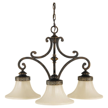 Murray Feiss 3 Bulb Walnut Chandelier - C140-F2219/3WAL