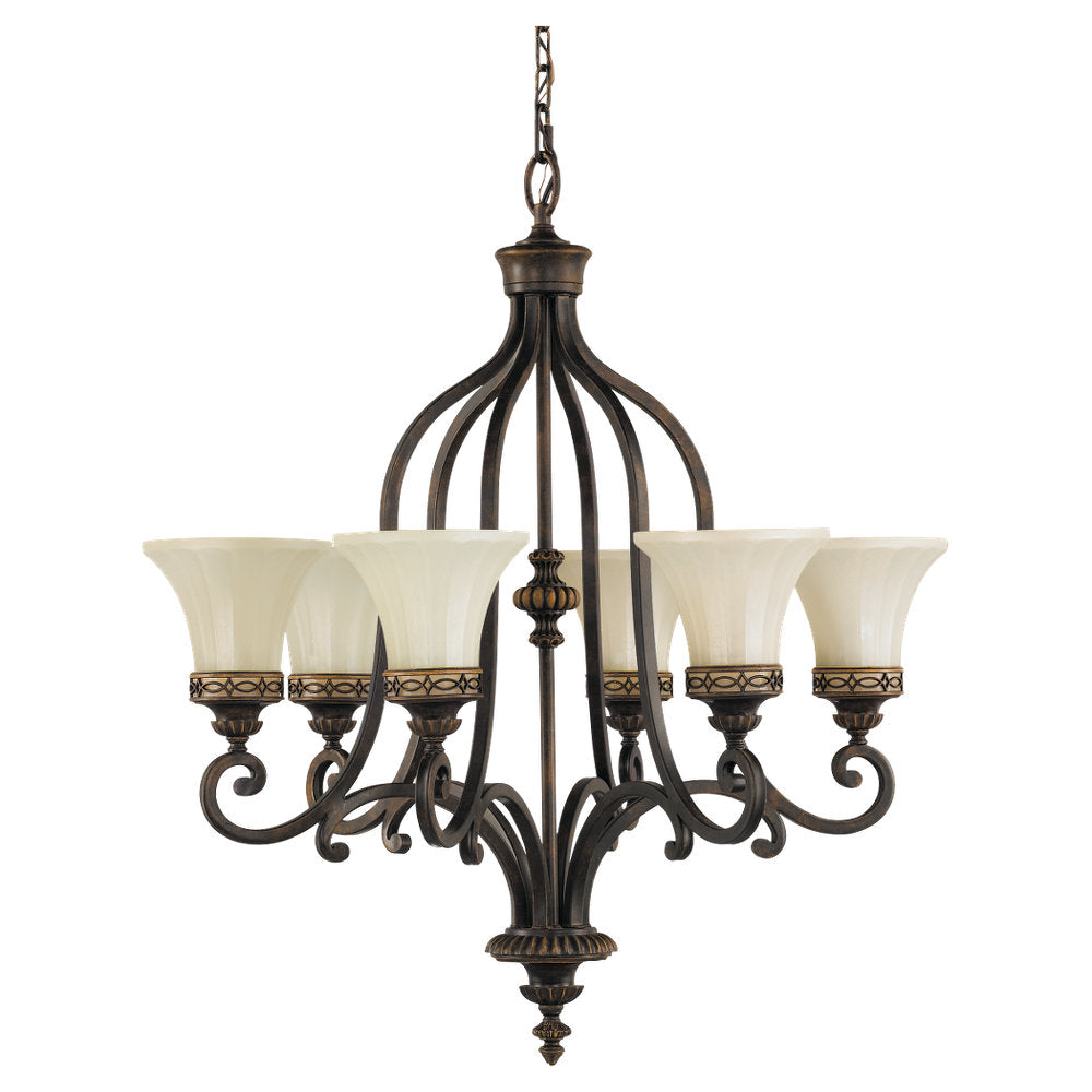 Murray Feiss 6 Bulb Walnut Chandelier - C140-F2224/6WAL