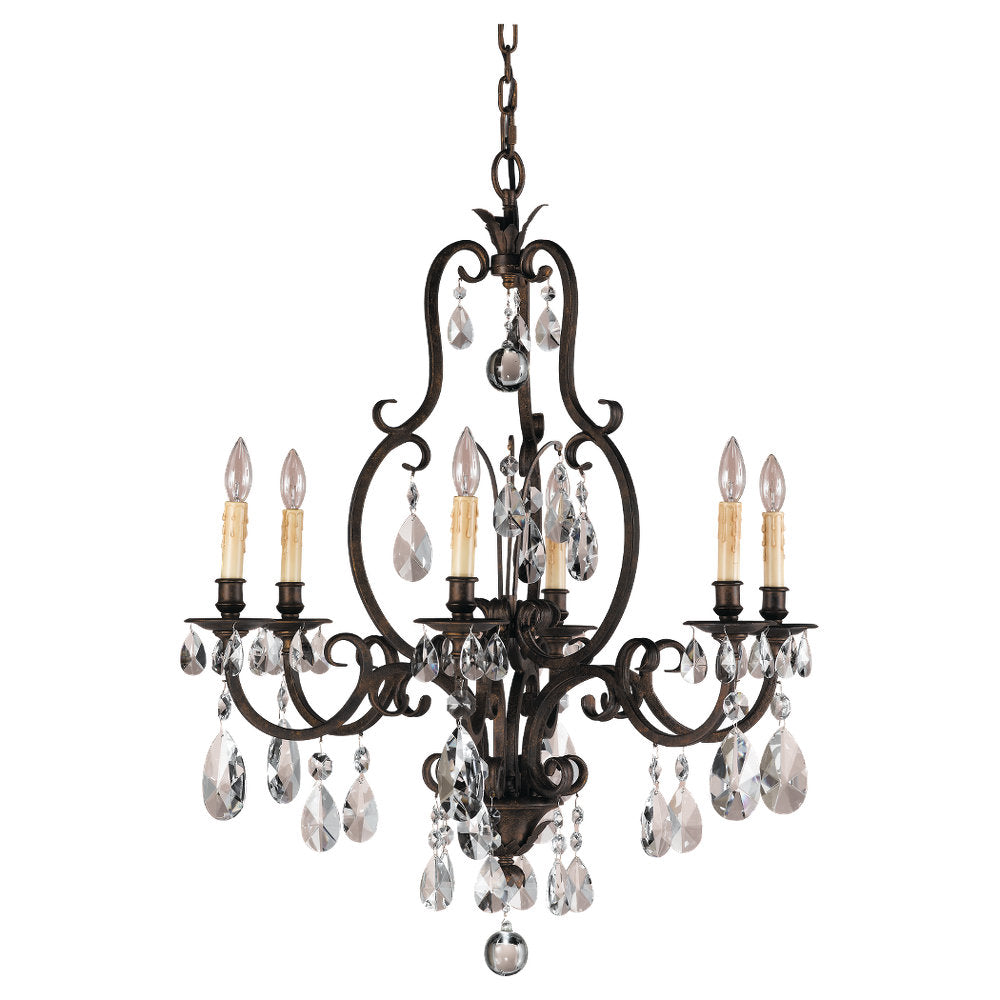 Murray Feiss 6 Bulb Aged Tortoise Shell Chandelier - C140-F2228/6ATS
