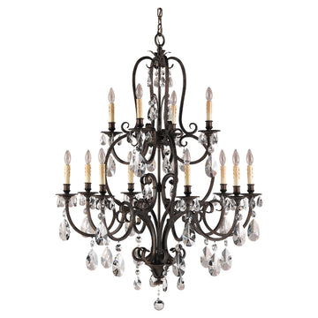Murray Feiss 12 Bulb Aged Tortoise Shell Chandelier - C140-F2229/8+4ATS