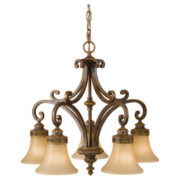 Murray Feiss 5 Bulb Walnut Chandelier - C140-F2397/5WAL