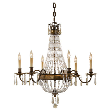 Murray Feiss 6 Bulb Oxidized Bronze/British Bronze Chandelier - C140-F2461/6OBZ/BRB