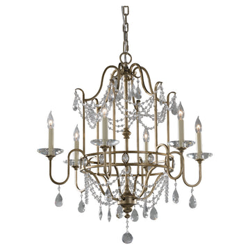 Murray Feiss 6 Bulb Gilded Silver Chandelier - C140-F2475/6GS