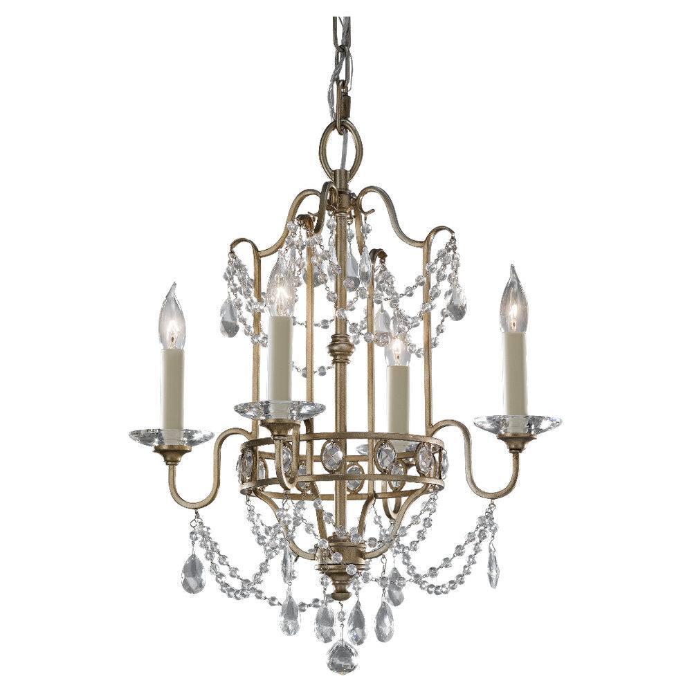 Murray Feiss 4 Bulb Gilded Silver Chandelier - C140-F2476/4GS