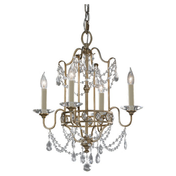 Murray Feiss 4 Bulb Gilded Silver Chandelier - C140-F2476/4GS