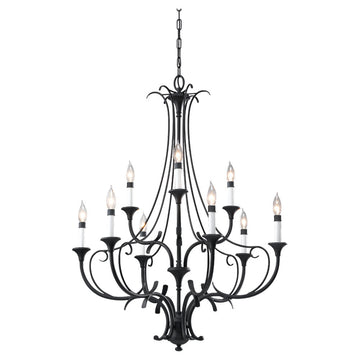 Murray Feiss 9 Bulb Black Chandelier - C140-F2534/6+3BK