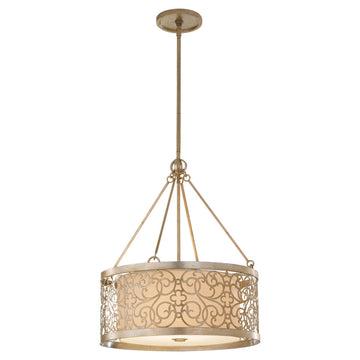 Murray Feiss 4 Bulb Silver Leaf Patina Chandelier - C140-F2537/4SLP