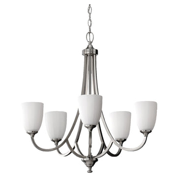 Murray Feiss 5 Bulb Brushed Steel Chandelier - C140-F2584/5BS