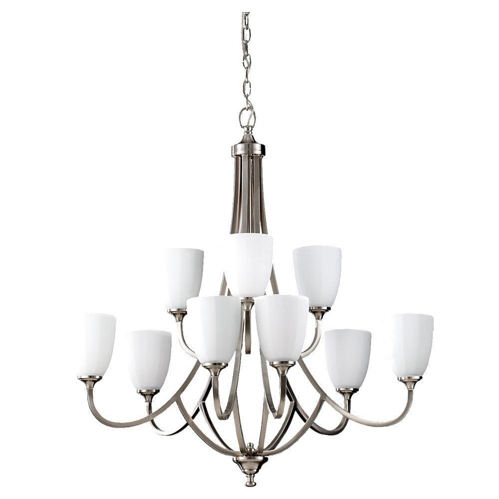 Murray Feiss 9 Bulb Brushed Steel Chandelier - C140-F2585/6+3BS