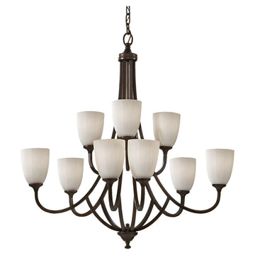 Murray Feiss 9 Bulb Heritage Bronze Chandelier - C140-F2585/6+3HTBZ