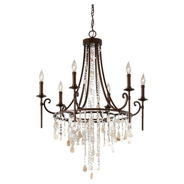 Murray Feiss 6 Bulb Heritage Bronze Chandelier - C140-F2660/6HTBZ