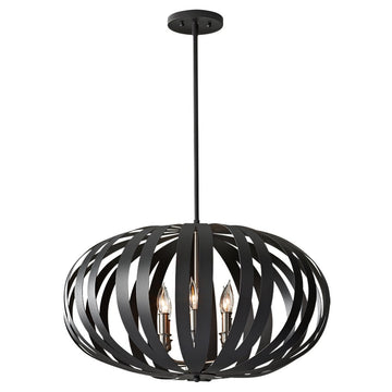 Murray Feiss 6 Bulb Textured Black Chandelier - C140-F2739/6TXB