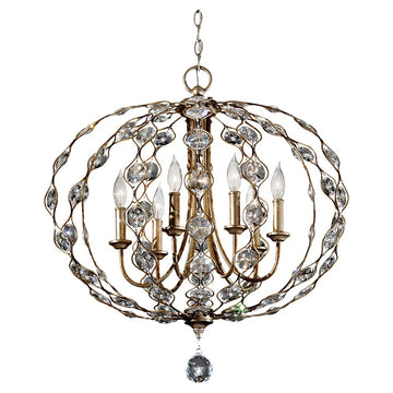 Murray Feiss 6 Bulb Burnished Silver Chandelier - C140-F2740/6BUS