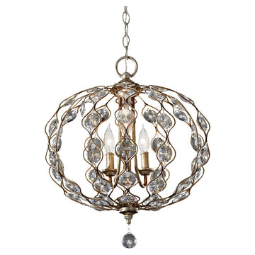 Murray Feiss 3 Bulb Burnished Silver Chandelier - C140-F2741/3BUS