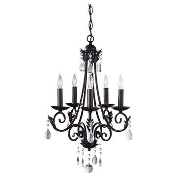 Murray Feiss 5 Bulb Black Chandelier - C140-F2758/5BK