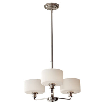 Murray Feiss 3 Bulb Brushed Steel Chandelier - C140-F2772/3BS