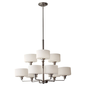 Murray Feiss 9 Bulb Brushed Steel Chandelier - C140-F2774/6+3BS