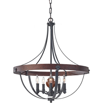 Murray Feiss 5 Bulb AF/CHARCOAL BRICK/ACORN Chandelier - C140-F2794/5AF/CBA