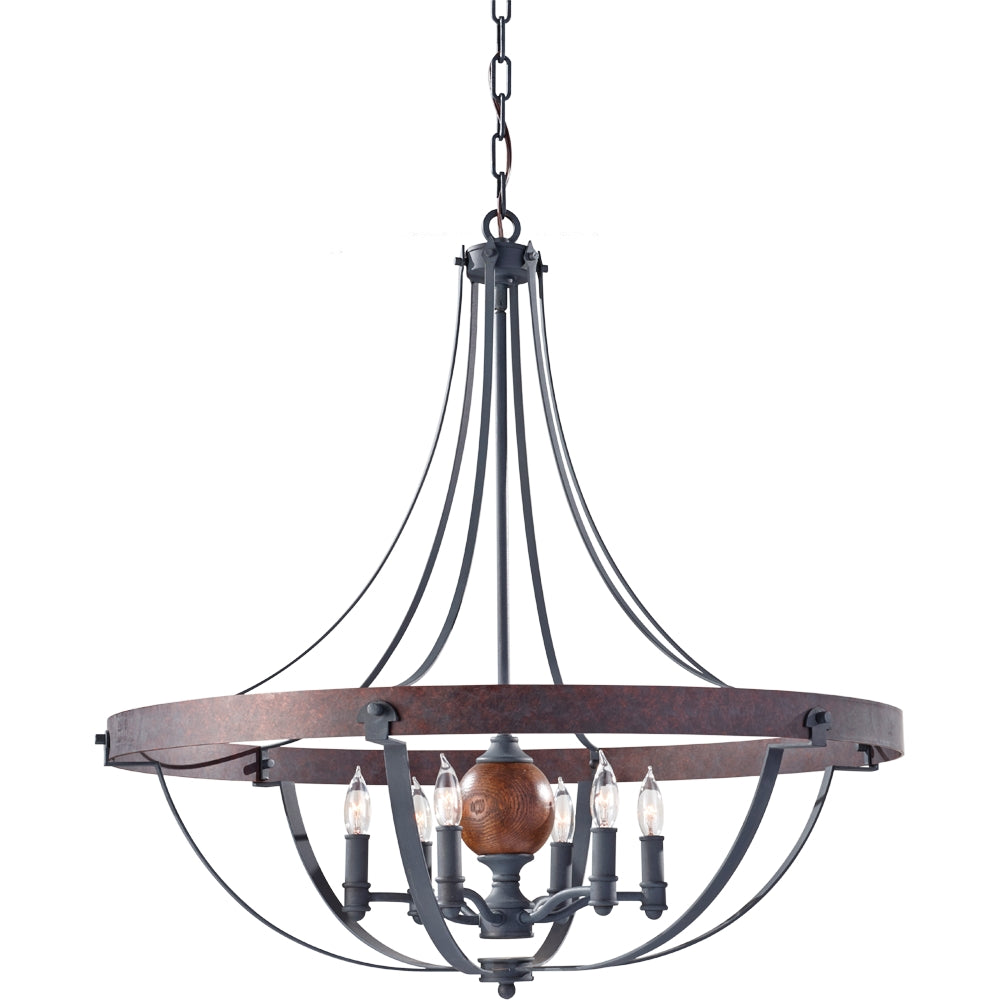 Murray Feiss 6 Bulb AF/CHARCOAL BRICK/ACORN Chandelier - C140-F2796/6AF/CBA
