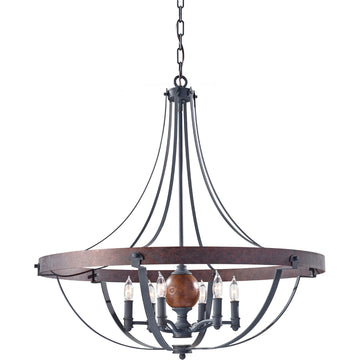 Murray Feiss 6 Bulb AF/CHARCOAL BRICK/ACORN Chandelier - C140-F2796/6AF/CBA