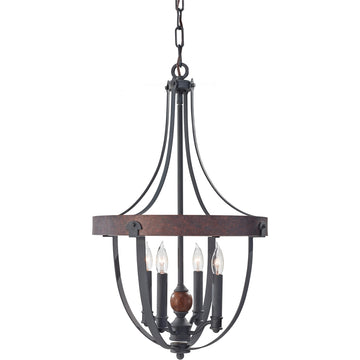 Murray Feiss 4 Bulb AF/CHARCOAL BRICK/ACORN Chandelier - C140-F2798/4AF/CBA