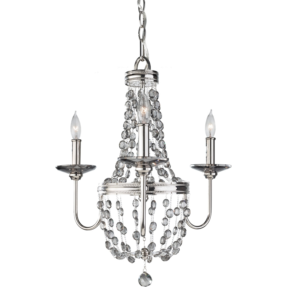 Murray Feiss 3 Bulb Polished Nickel Chandelier - C140-F2813/3PN