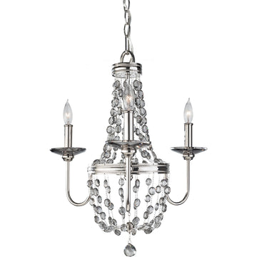 Murray Feiss 3 Bulb Polished Nickel Chandelier - C140-F2813/3PN