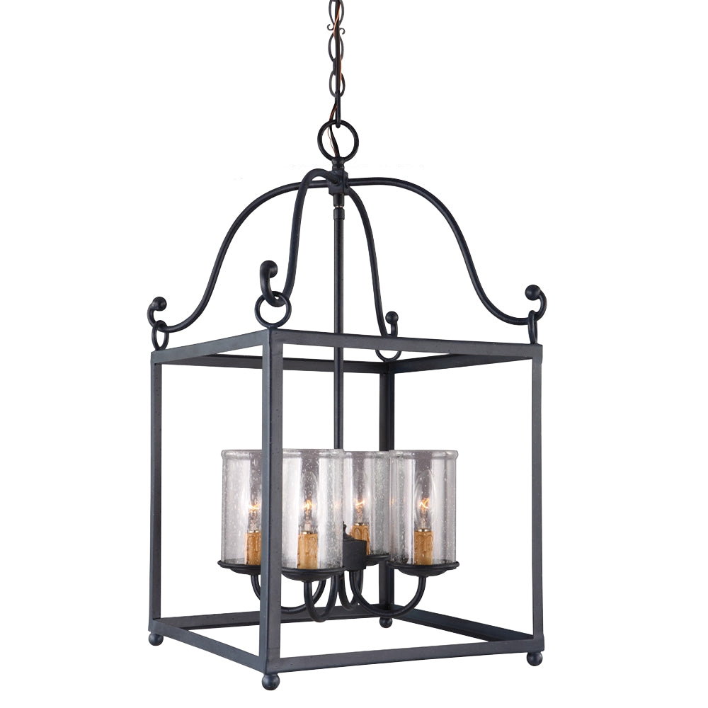 Murray Feiss 4 Bulb Antique Forged Iron Chandelier - C140-F2907/4AF