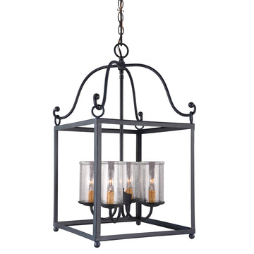 Murray Feiss 4 Bulb Antique Forged Iron Chandelier - C140-F2907/4AF