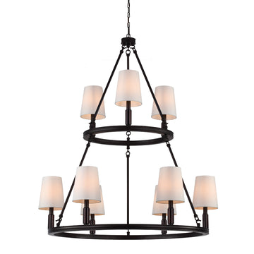 Murray Feiss 9 Bulb Oil Rubbed Bronze Chandelier - C140-F2937/3+6ORB