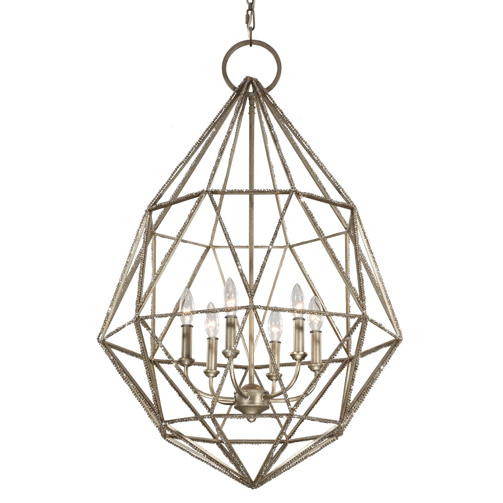Murray Feiss 6 Bulb Burnished Silver Chandelier - C140-F2942/6BUS