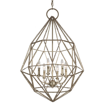 Murray Feiss 6 Bulb Burnished Silver Chandelier - C140-F2942/6BUS