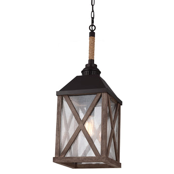 Murray Feiss 1 Bulb Dark Weathered Oak / Oil Rubbed Bronze Pendant Chandelier - C140-F2956/1DWO/ORB