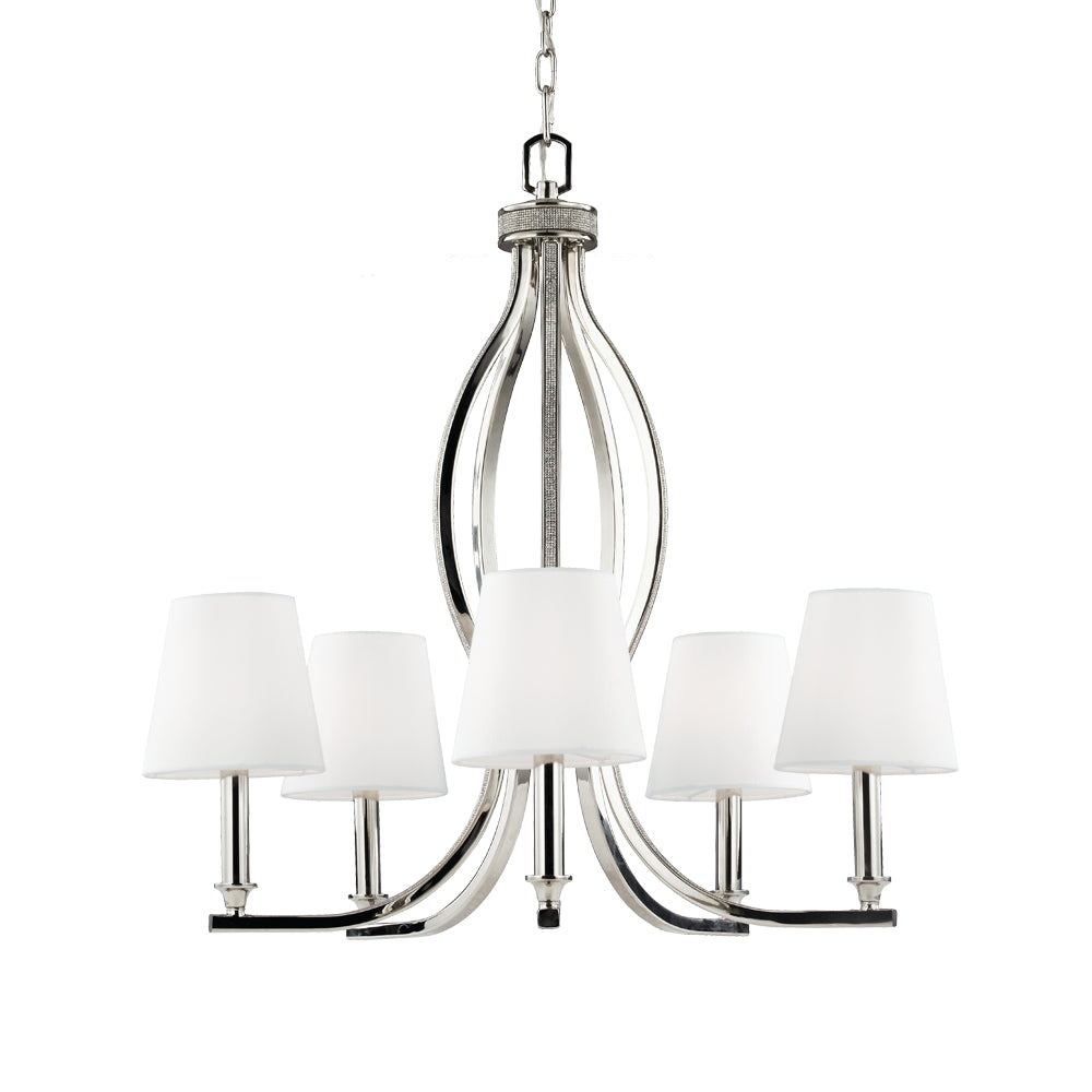 Murray Feiss 5 - Light Crystal Inlay Chandelier Polished Nickel - C140-F2967/5PN