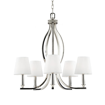 Murray Feiss 5 - Light Crystal Inlay Chandelier Polished Nickel - C140-F2967/5PN