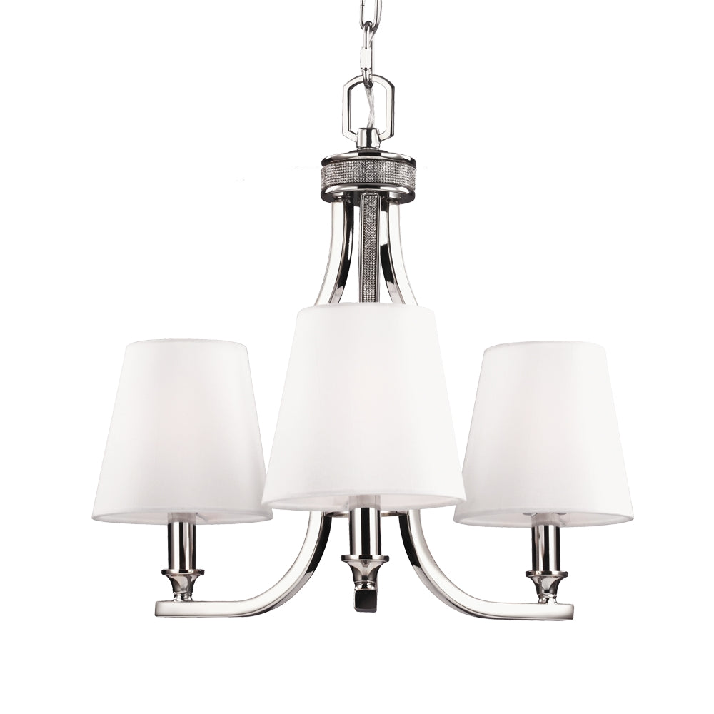 Murray Feiss 3 - Light Crystal Inlay Chandelier Polished Nickel - C140-F2968/3PN