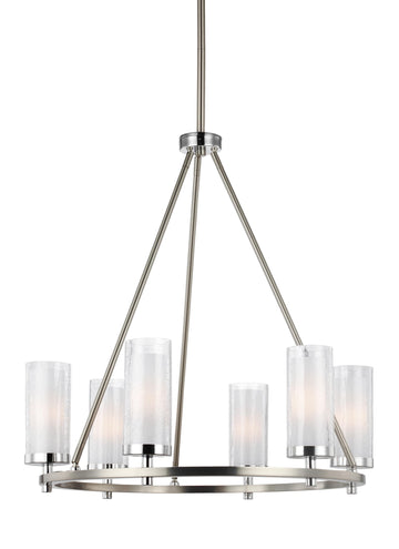Murray Feiss 6 - Light Chandelier Satin Nickel / Chrome - C140-F2985/6SN/CH