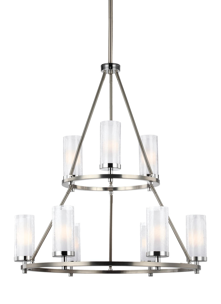Murray Feiss 9 - Light Two Tier Chandelier Satin Nickel / Chrome - C140-F2987/9SN/CH