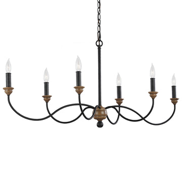 Murray Feiss 6 - Light Chandelier - C140-F3000/6DWZ/WO