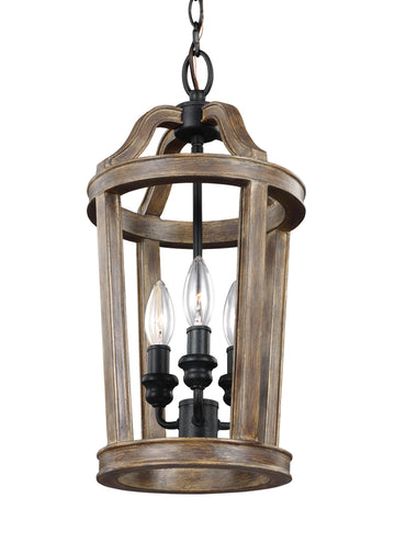 Murray Feiss 3 - Light Mini-Pendant Weathered Oak Wood / Dark Weathered Zinc - C140-F3029/3WOW